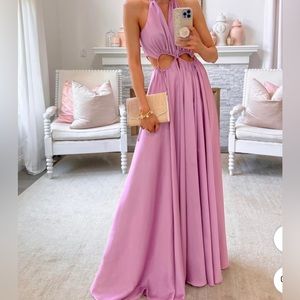 Gianni Binni Naomi Sleeveless Halter Neck Side Cutout Maxi Dress